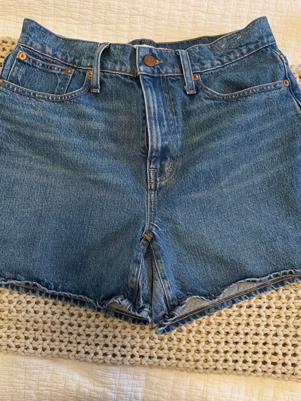 Madewell Classic Blue High-Rise Jean Shorts